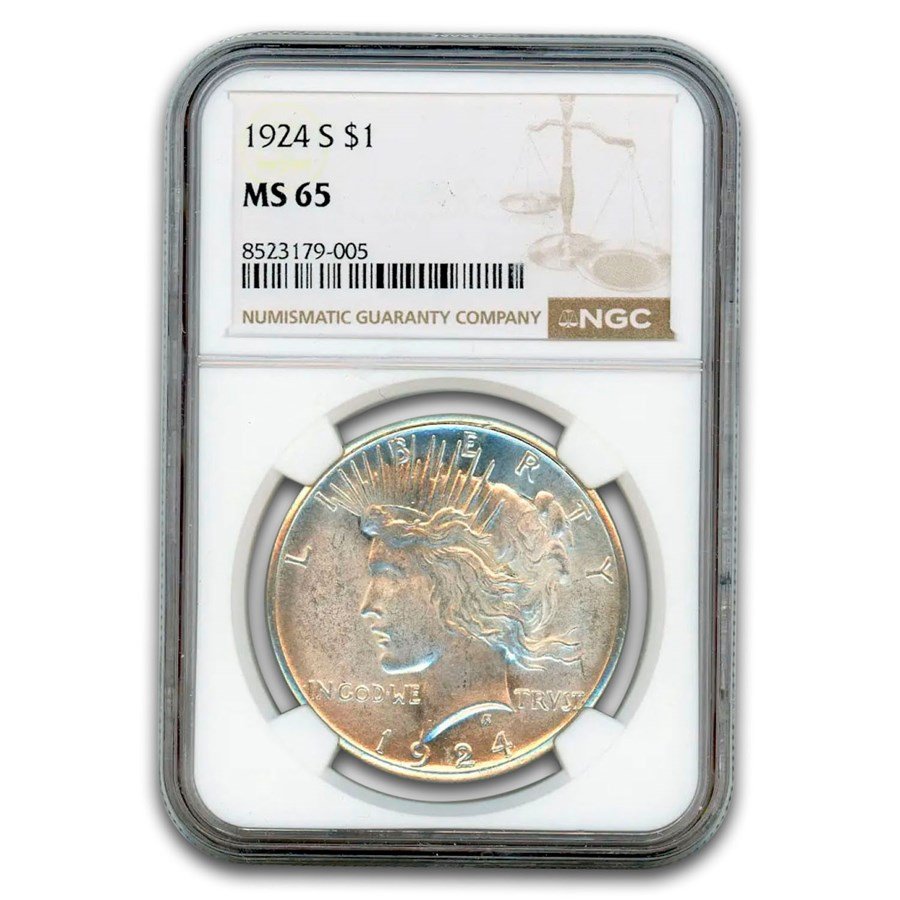 1924-S Peace Dollar MS-65 NGC