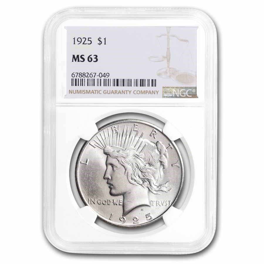 1925 Peace Dollar MS-63 NGC