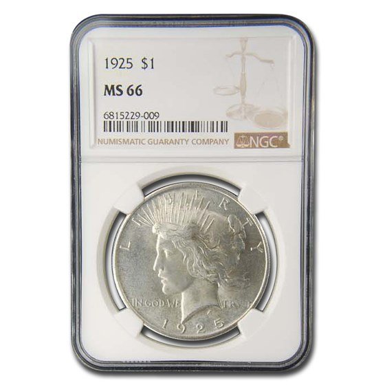 1925 Peace Dollar MS-66 NGC