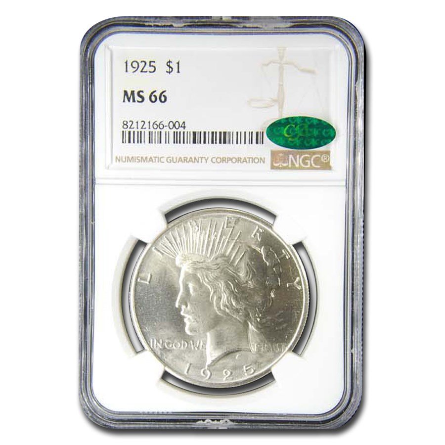 1925 Peace Dollar MS-66 NGC (CAC)