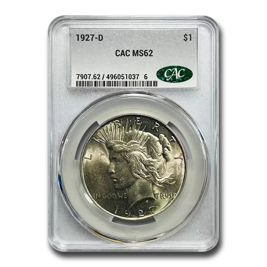 1927-D Peace Dollar MS-62 CACG