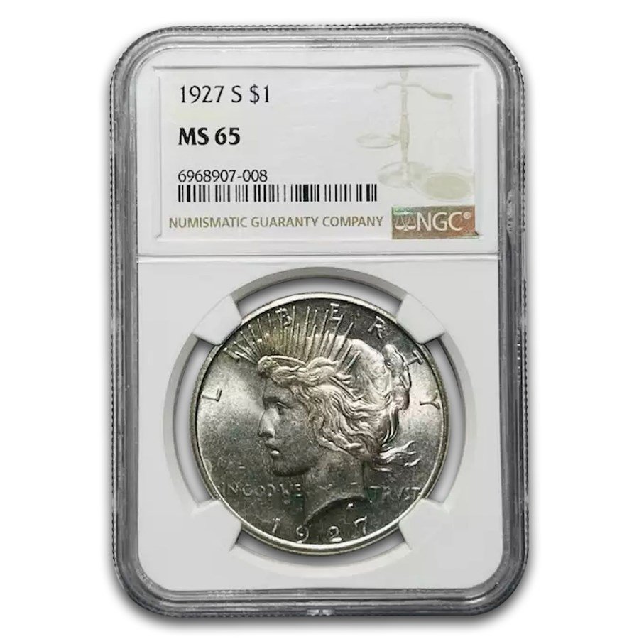 1927-S Peace Dollar MS-65 NGC
