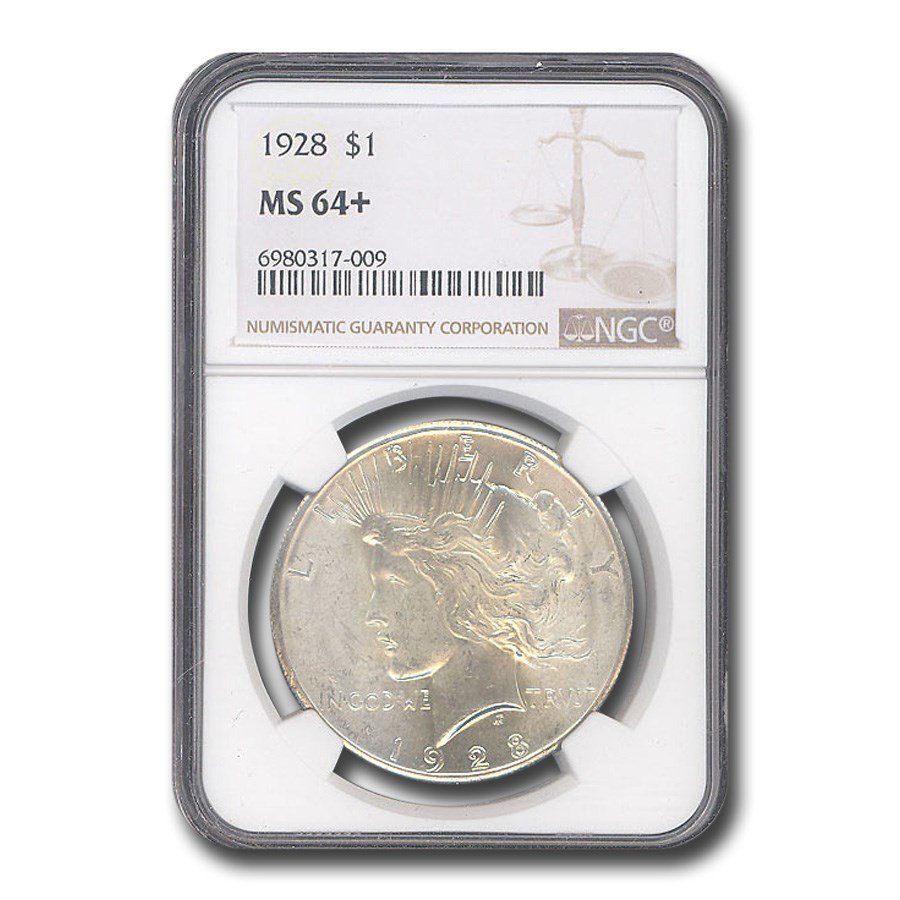 1928 Peace Dollar MS-64+ NGC
