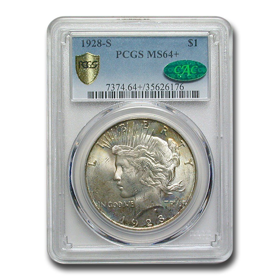 1928-S Peace Dollar MS-64+ PCGS (Plus, CAC)