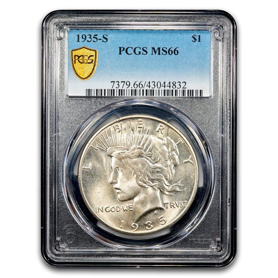 1935-S Peace Dollar MS-66 PCGS