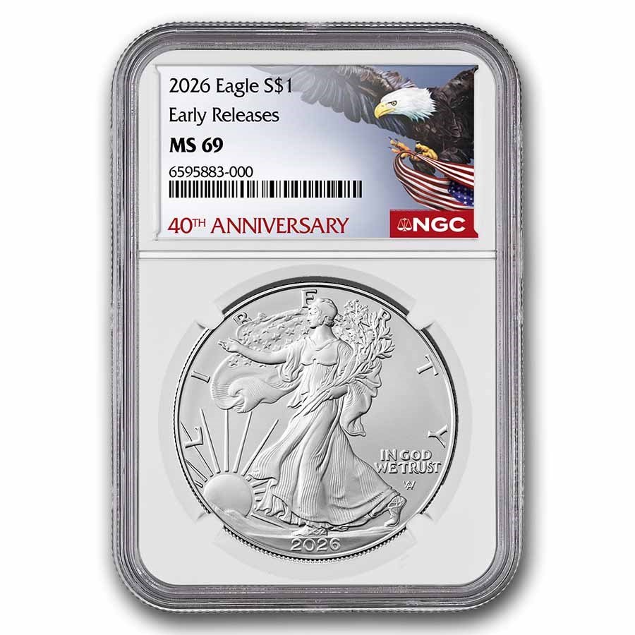 2026 American Silver Eagle MS-69 NGC (ER, 40th Anniversary)