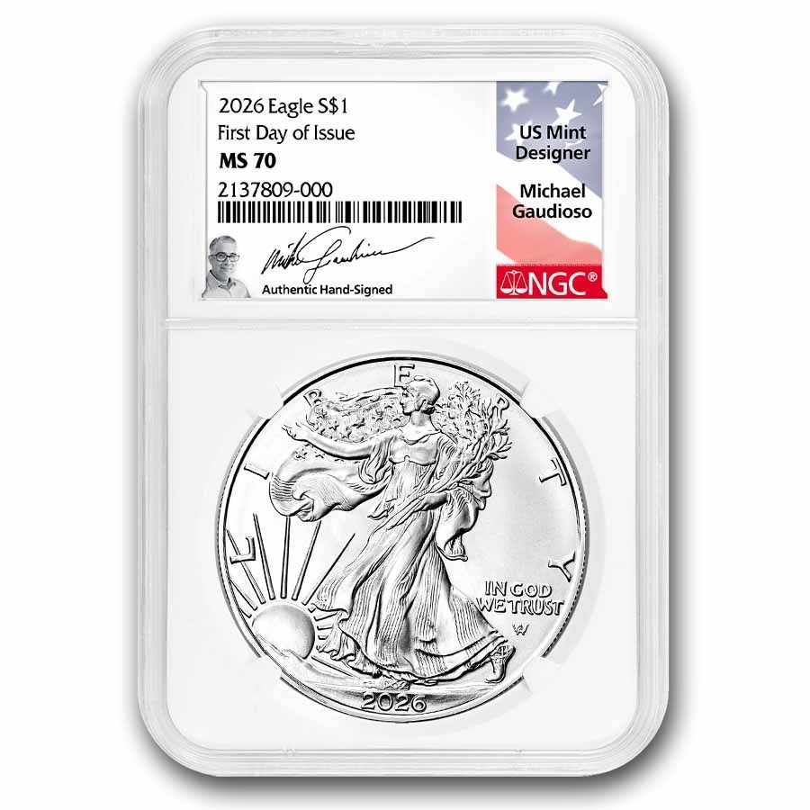 2026 American Silver Eagle MS-70 NGC (FDI, Gaudioso)