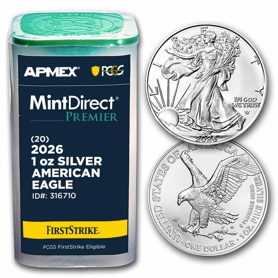 2026 1 oz Silver Eagles (20-Coin MD Premier + PCGS FS® Tube)