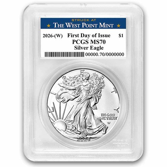 2026-(W) American Silver Eagle MS-70 PCGS (FDI, West Point Label)