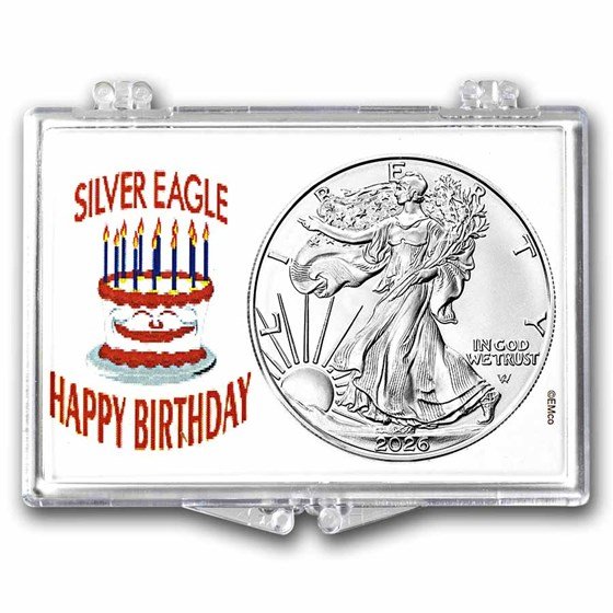 2025 1 oz Silver Eagle - w/Snap-Lock, Happy Birthday Design