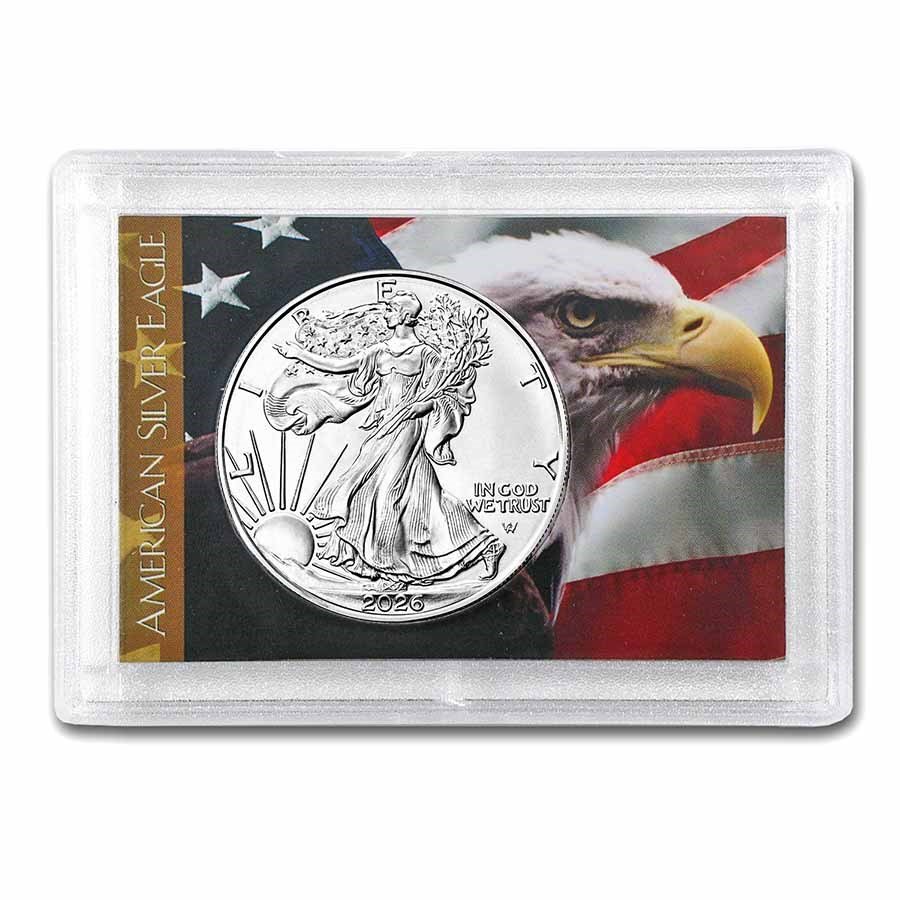 2025 1 oz Silver Eagle - w/Harris Holder, American Flag & Eagle