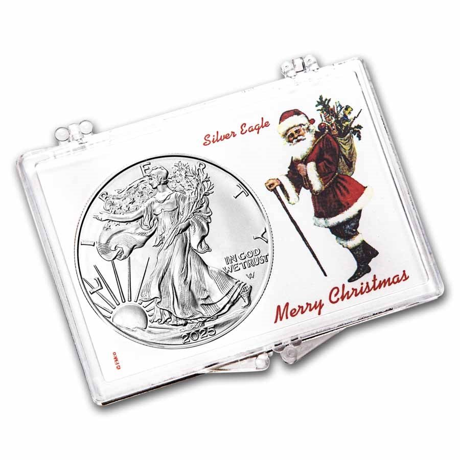 2025 1 oz American Silver Eagle - w/Snap-Lock, Merry Christmas