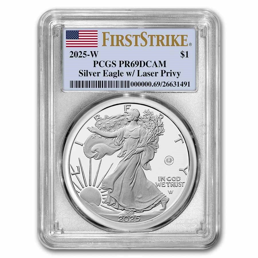 2025-W 1 oz Proof Silver Eagle PR-69 PCGS (Laser Privy, FDI®)