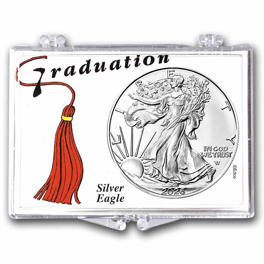 2025 1 oz Silver Eagle - w/Snap-Lock, Graduation Tassel Design