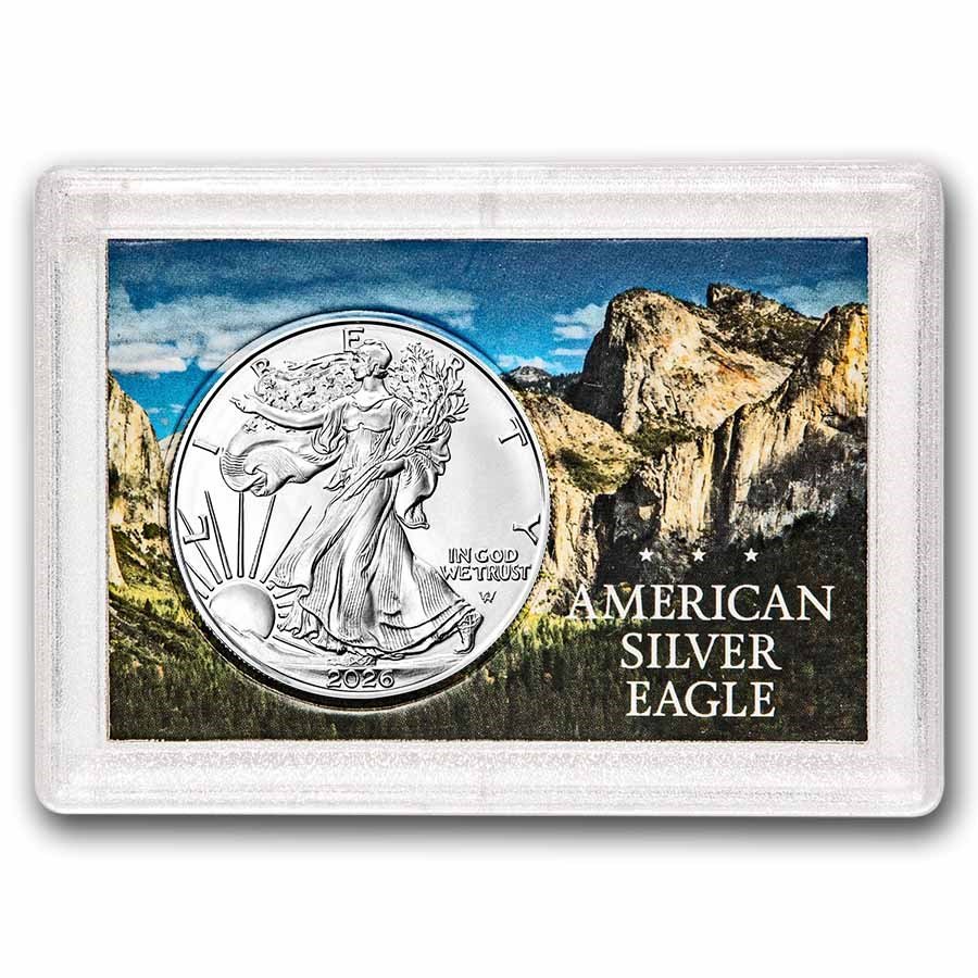 2025 1 oz Silver Eagle - w/Harris Holder, Yosemite Park Design