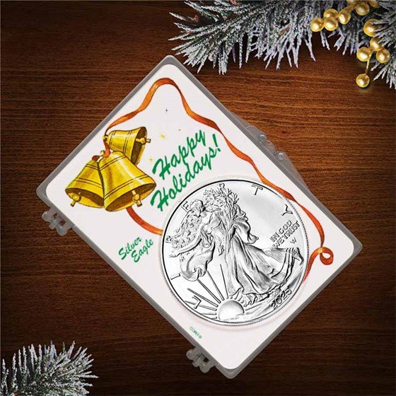 2025 1 oz American Silver Eagle - w/Snap-Lock Holder, Jingle Bell