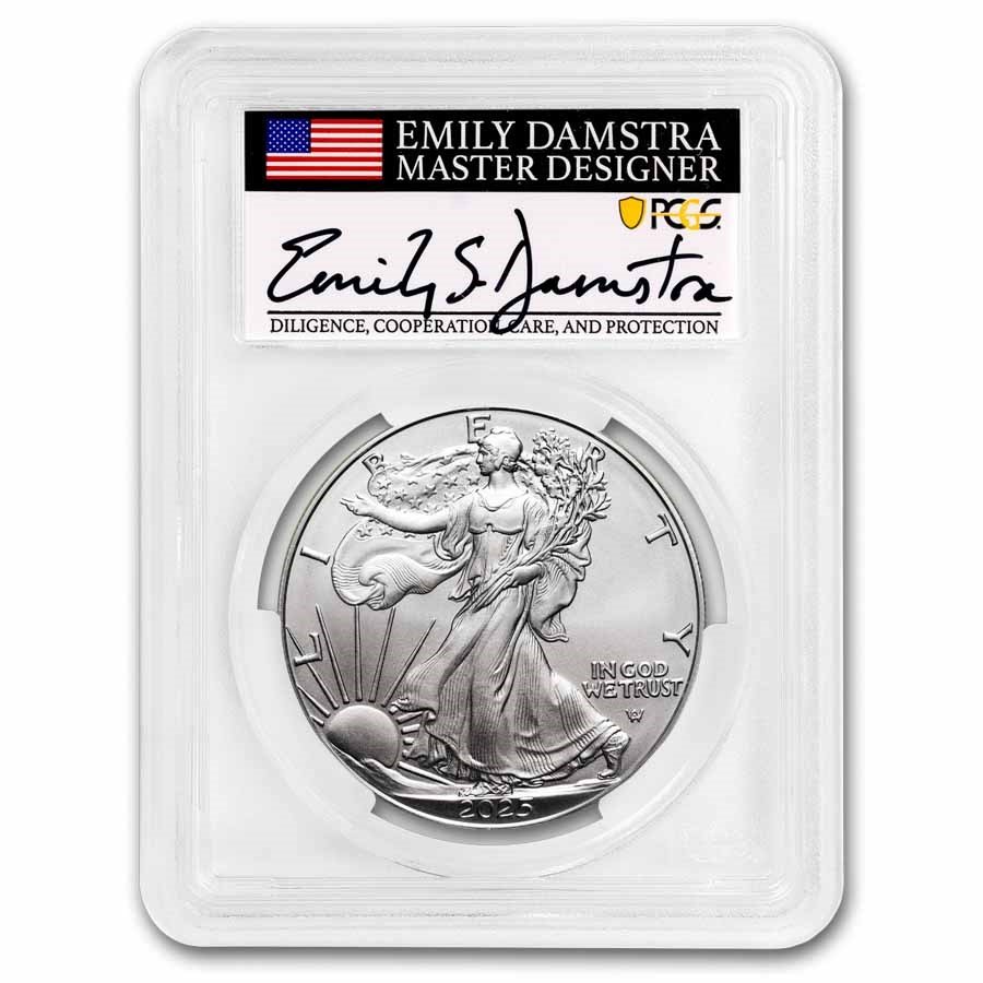 2025-W Burnished Silver Eagle SP-70 PCGS (AR, Damstra)