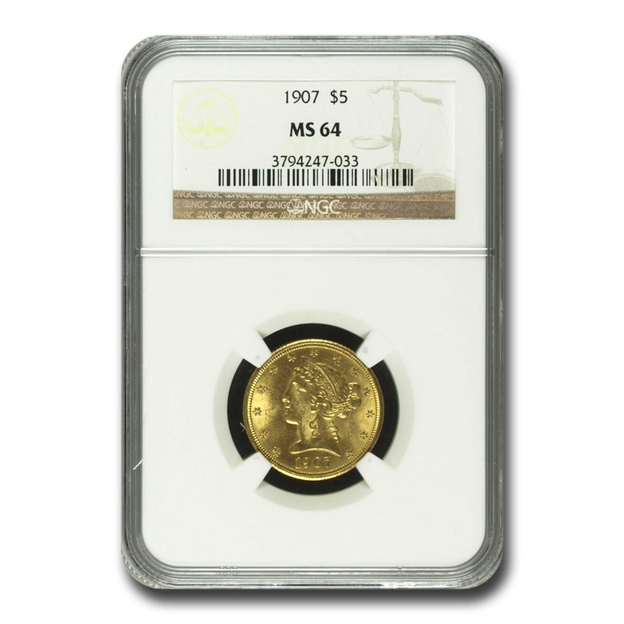 1907-D $5 Liberty Gold Half Eagle