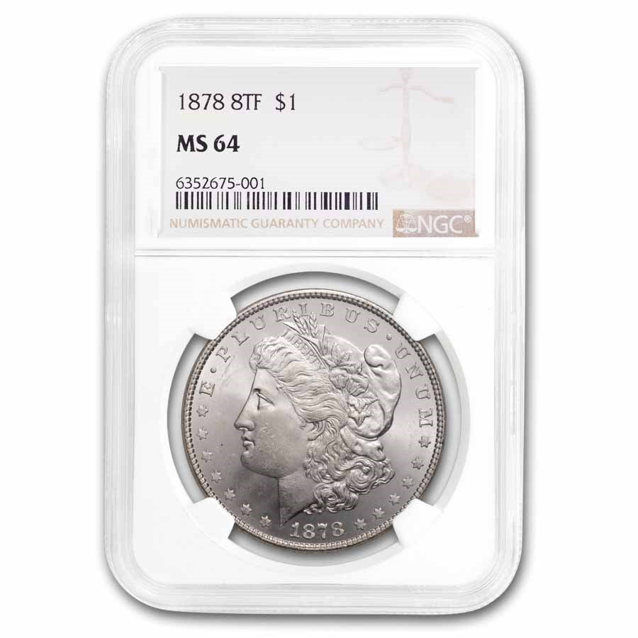 1878 Morgan Dollar 8 TF MS-64 NGC
