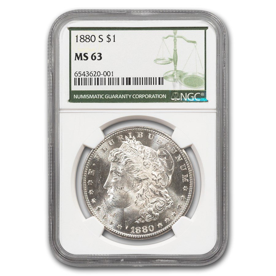 1880-S Morgan Dollar MS-63 NGC (Green Label)