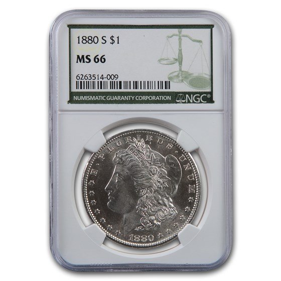 1880-S Morgan Dollar MS-66 NGC (Green Label)