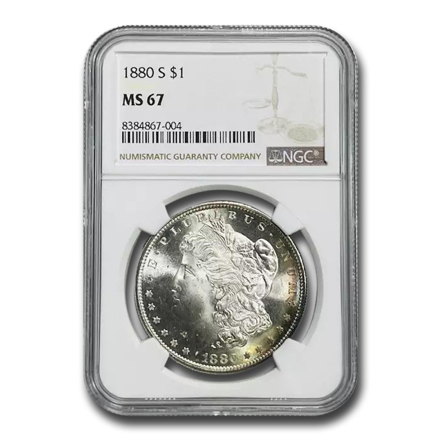 1880-S Morgan Dollar MS-67 NGC (Crescent Rainbow)
