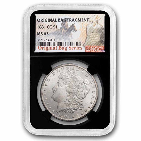 1881-cc Morgan Dollar MS-63 NGC (Original Bag Fragment)