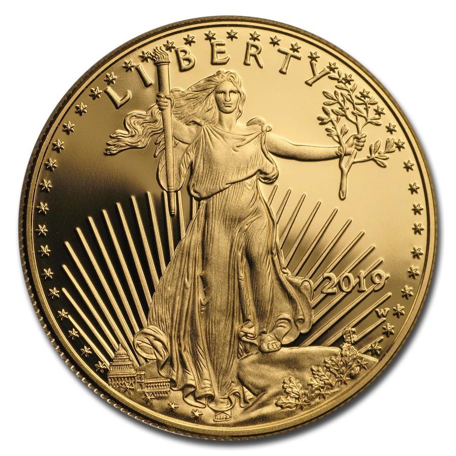2019-W 1 oz Proof American Gold Eagle (w/Box & COA)