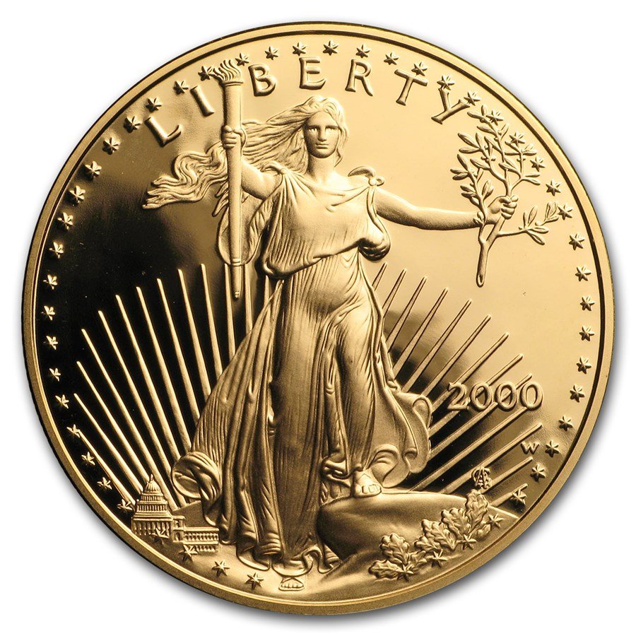 2000-W 1 oz Proof American Gold Eagle (w/Box & COA)