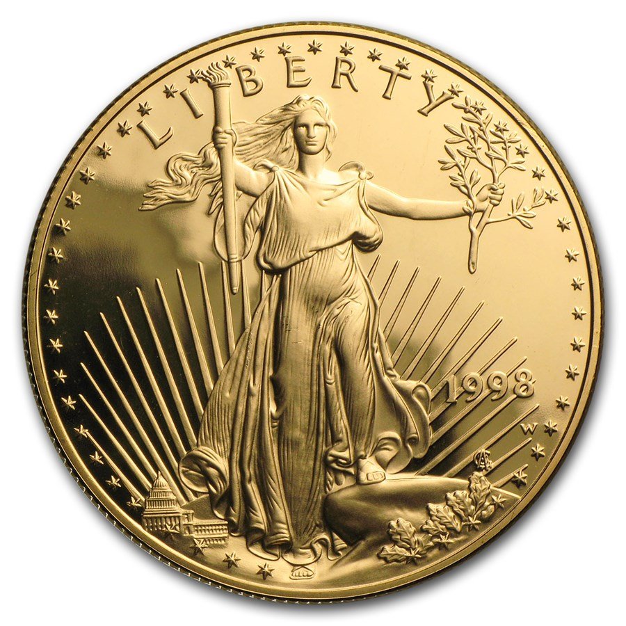 1998-W 1 oz Proof American Gold Eagle (w/Box & COA)