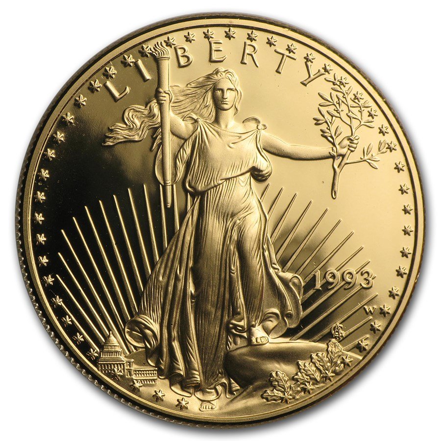 1993-W 1 oz Proof American Gold Eagle (w/Box & COA)