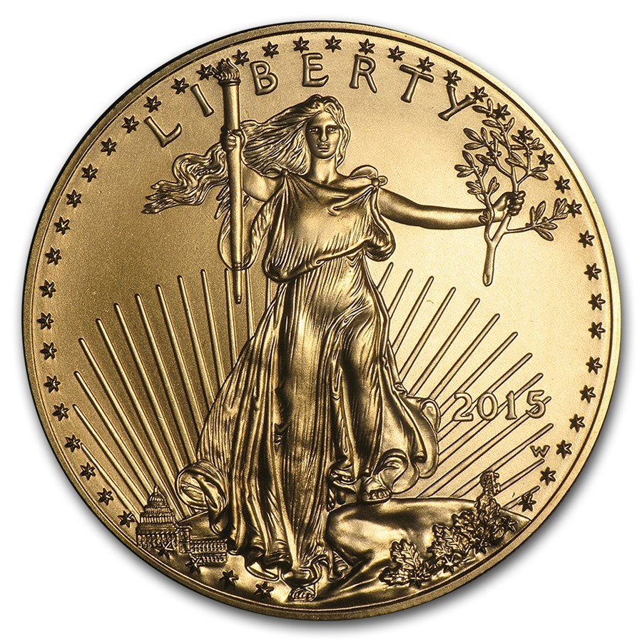 2015-W 1 oz Burnished Gold Eagle (w/Box & COA)