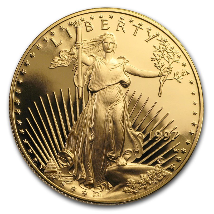 1997-W 1 oz Proof American Gold Eagle (w/Box & COA)
