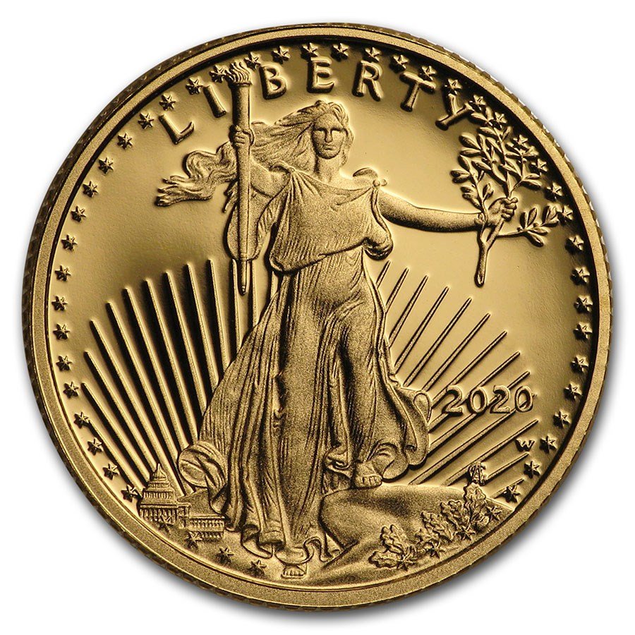 2020-W 1/2 oz Proof American Gold Eagle (w/Box & COA)
