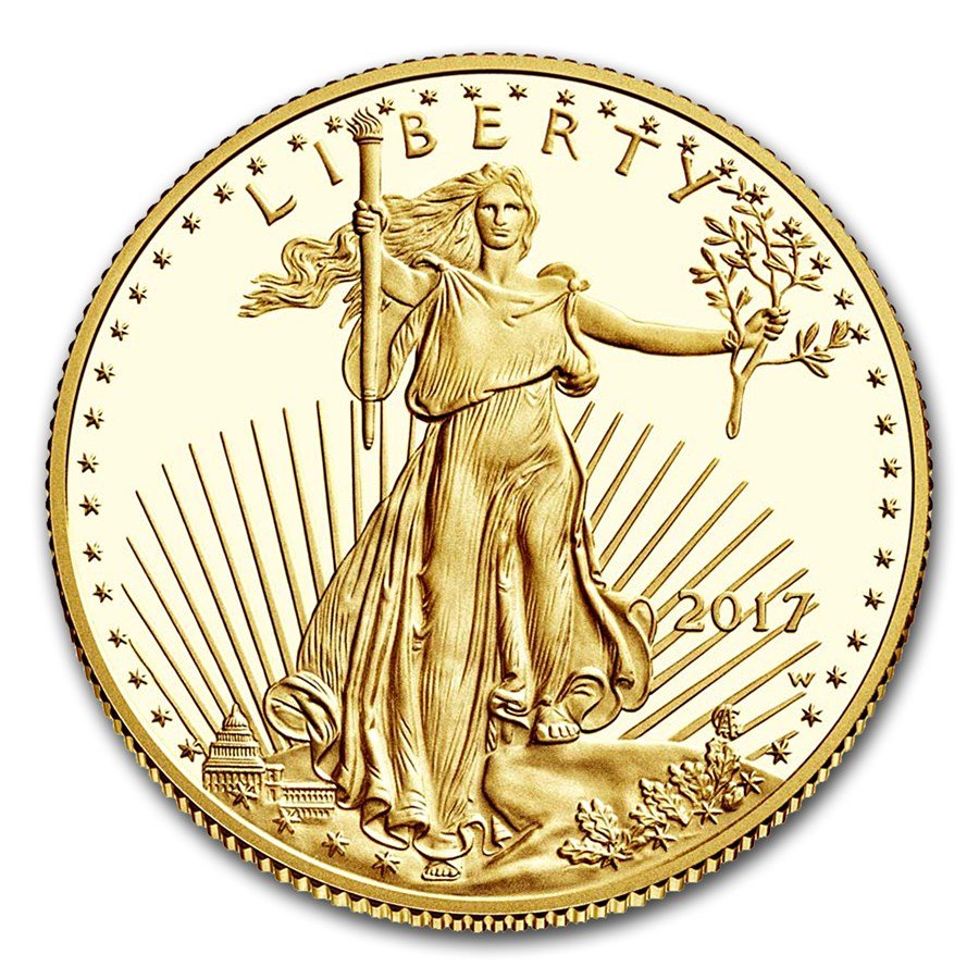 2017-W 1/2 oz Proof American Gold Eagle (w/Box & COA)