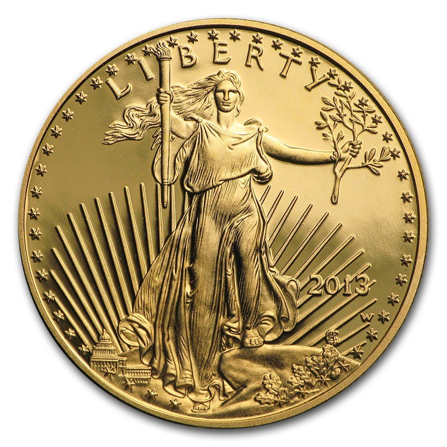 2013-W 1/2 oz Proof American Gold Eagle (w/Box & COA)
