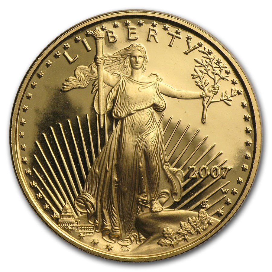 2007-W 1/2 oz Proof American Gold Eagle (w/Box & COA)