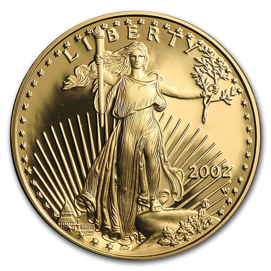 2002-W 1/2 oz Proof American Gold Eagle (w/Box & COA)