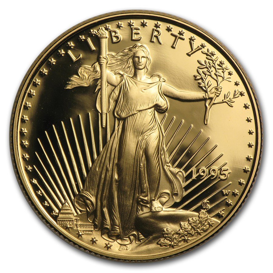 1995-W 1/2 oz Proof American Gold Eagle (w/Box & COA)
