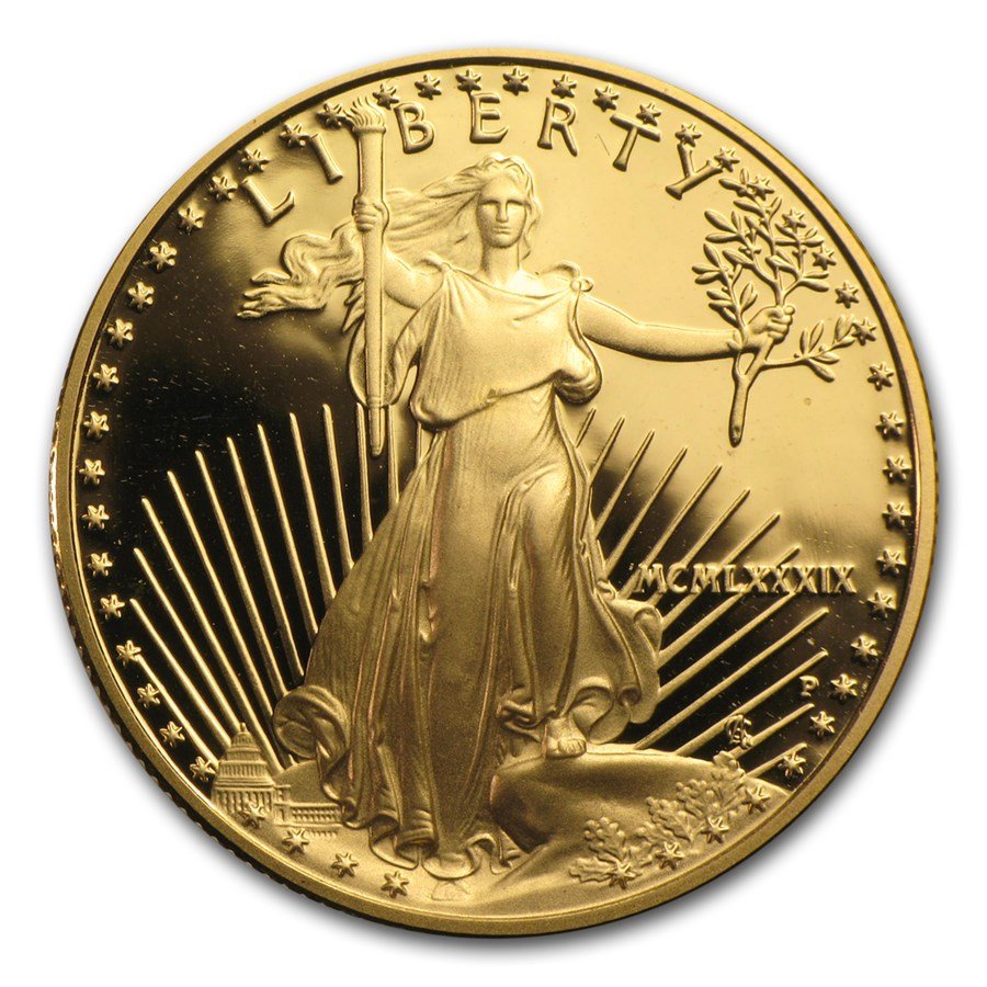 1989-P 1/2 oz Proof American Gold Eagle (w/Box & COA)