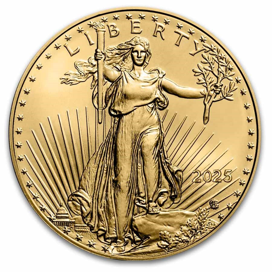 2025 1/2 oz American Gold Eagle - w/Starry Night Nativity Card