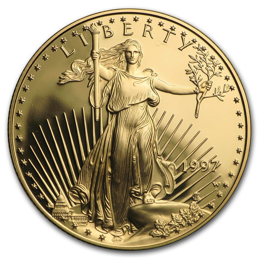 1997-W 1/2 oz Proof American Gold Eagle (w/Box & COA)