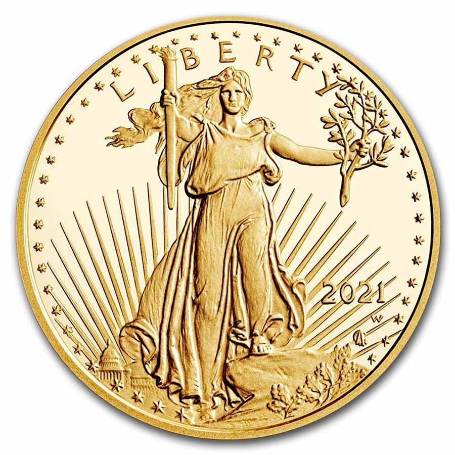2021-W 1/4 oz Proof American Gold Eagle (Type 2) (Box & COA)