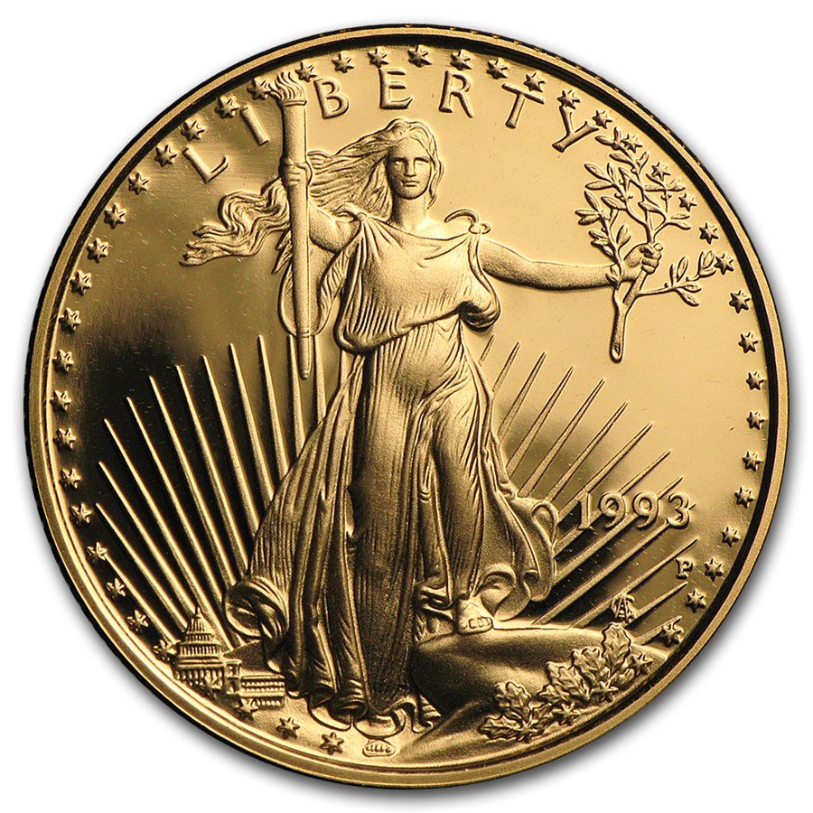 1993-P 1/4 oz Proof American Gold Eagle (w/Box & COA)