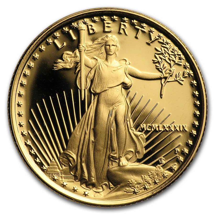 1989-P 1/4 oz Proof American Gold Eagle (w/Box & COA)