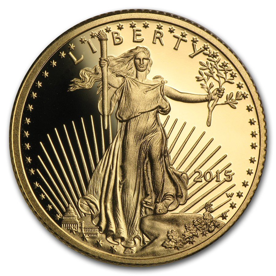2015-W 1/4 oz Proof American Gold Eagle (w/Box & COA)