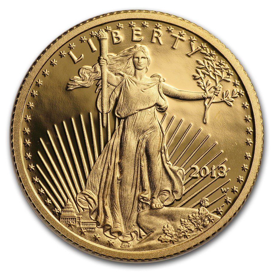 2013-W 1/4 oz Proof American Gold Eagle (w/Box & COA)