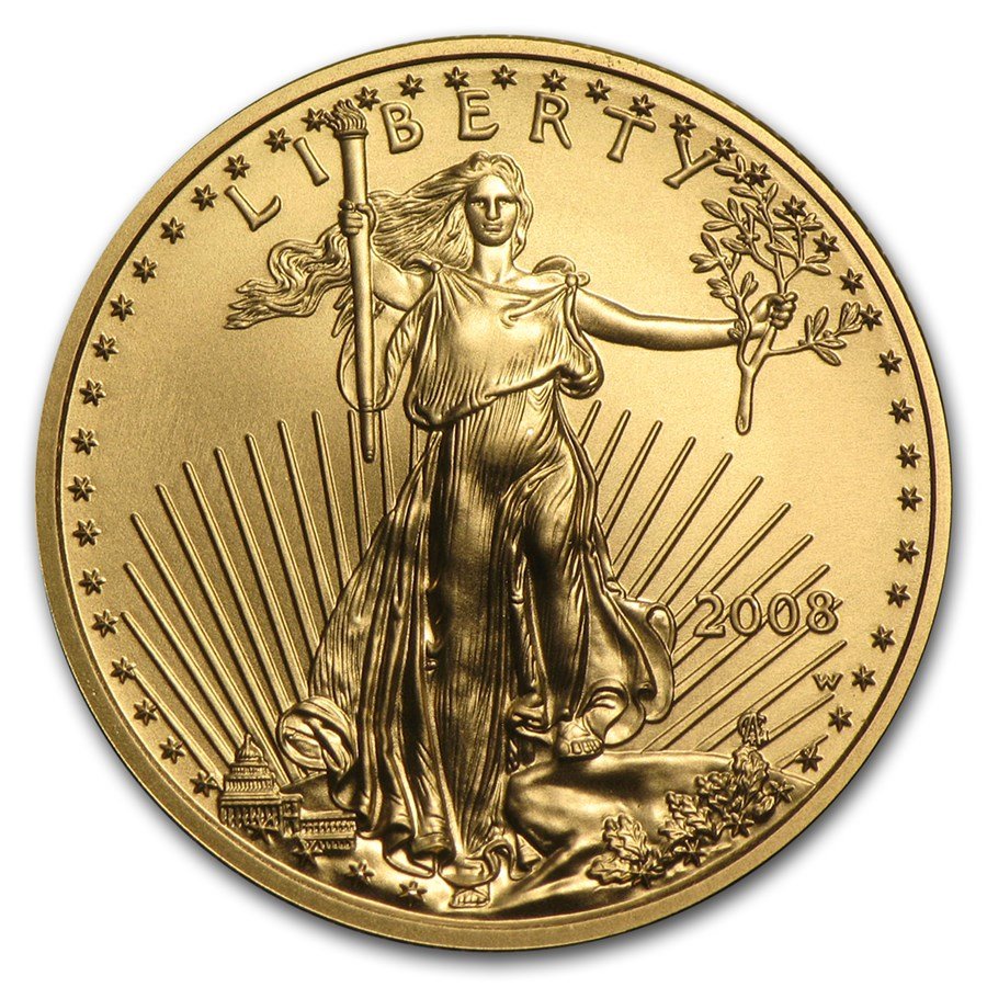 2008-W 1/4 oz Burnished American Gold Eagle (w/Box & COA)