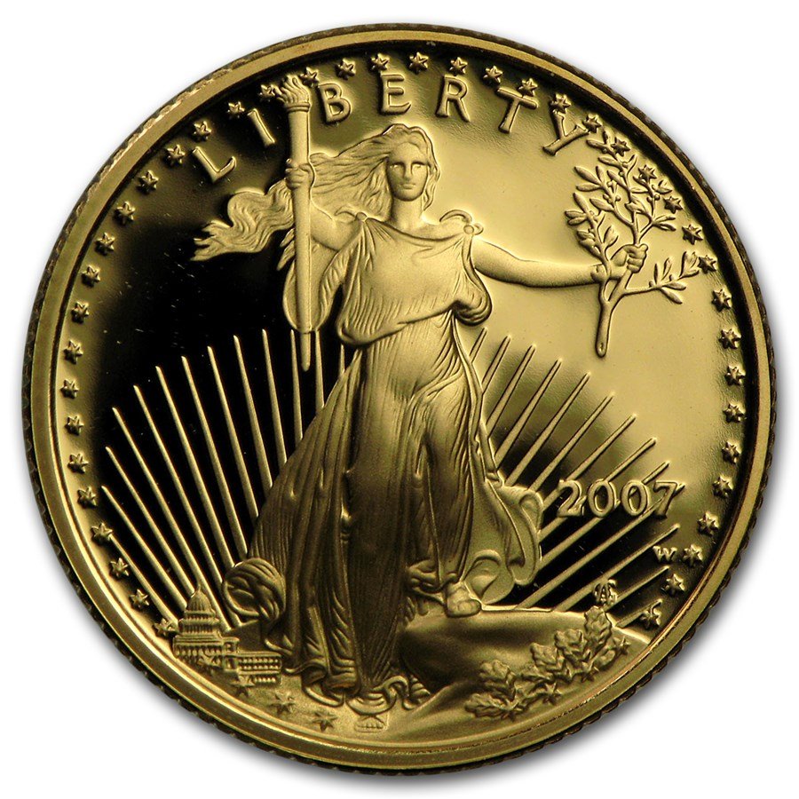 2007-W 1/4 oz Proof American Gold Eagle (w/Box & COA)