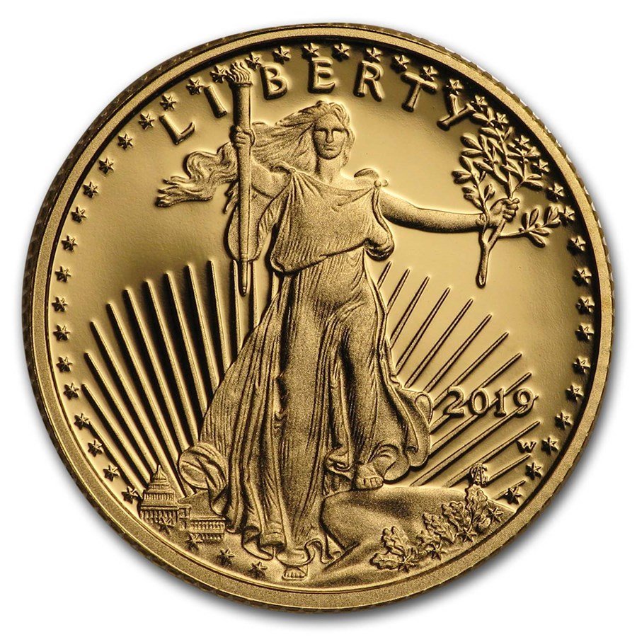2019-W 1/10 oz Proof American Gold Eagle (w/Box & COA)